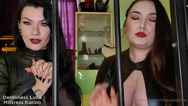 Mistress Karino We Locked You In Our Cage To Get Out Of It You Have To Comp