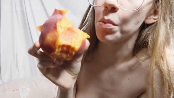 Lucy Spanks - Topless Eating & Stomping